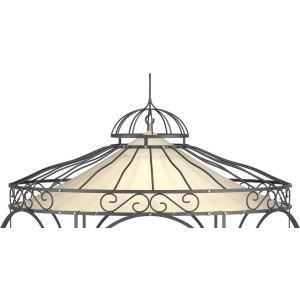 Eleo Sonnensegel Siena Ø 210 cm in Ecru für Pavillon, Detailansicht.