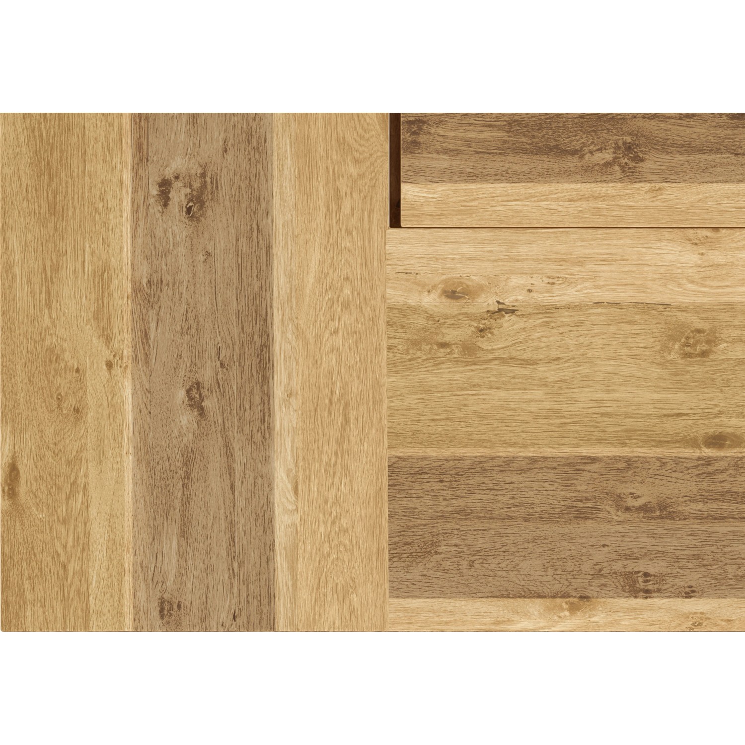 Rechteckiger Gartentisch Murrigal, 100x40 cm, aus hellem Holz für den Außenbereich.