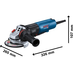 Bosch Professional GWS 17-125 PS Winkelschleifer mit blauem Gehäuse und Zusatzhandgriff.