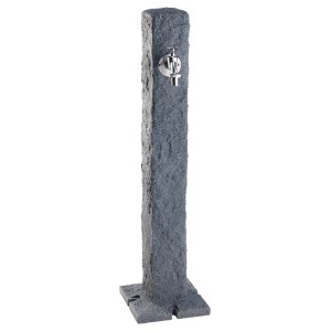 Garantia Wasserzapfsäule in Granit-Optik (Darkgranite) mit Chrom-Auslaufhahn für den Garten.