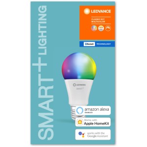 LEDVANCE SMART+ Bluetooth LED-Lampe E27, Kolbenform, Farbwechsel. Kompatibel mit Google Assistant, Amazon Alexa und Apple HomeKit.