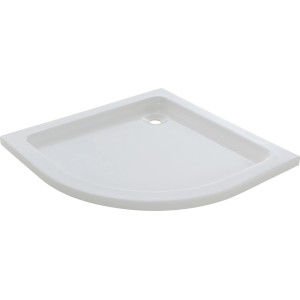 Weiße baliv Duschwanne Extraflach Viertelkreis, 80x80 cm, ideal für kleine Bäder.