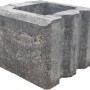 Diephaus Gartenmauer Fein, weiß-schwarz, 25x25x20 cm Mauerstein für Einfassungen.