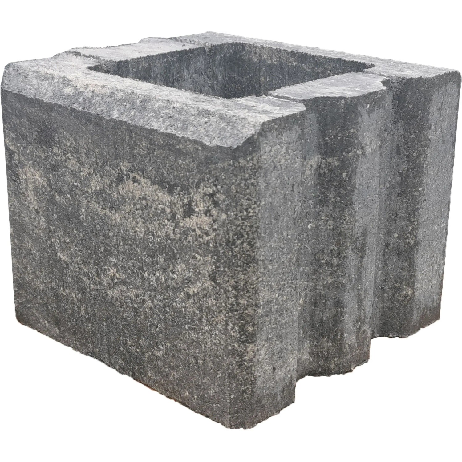 Diephaus Gartenmauer Fein, weiß-schwarz, 25x25x20 cm Mauerstein für Einfassungen.