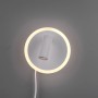 Weiße, runde Trio LED-Wandleuchte Jordan mit schwenkbarem Spot und Ring aus der Kategorie Wandlampen.