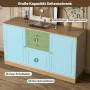 okwish Sideboard mit 3 Türen Doppelschubladen Wohnzimmer 135.5x76x39cm Weiß_7