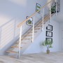 Treppe Kos 10 Stufen Eiche Rustik Geölt 107 cm Design-Geländer Grau FSC®_4