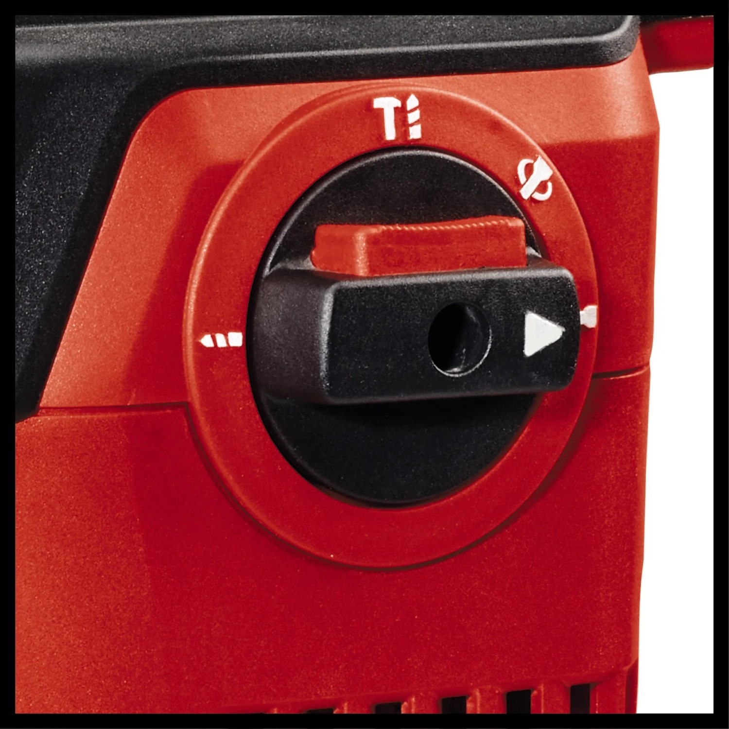 Detailaufnahme: Funktionswahlschalter am Einhell Bohrhammer TE-RH 32-1600 4F.