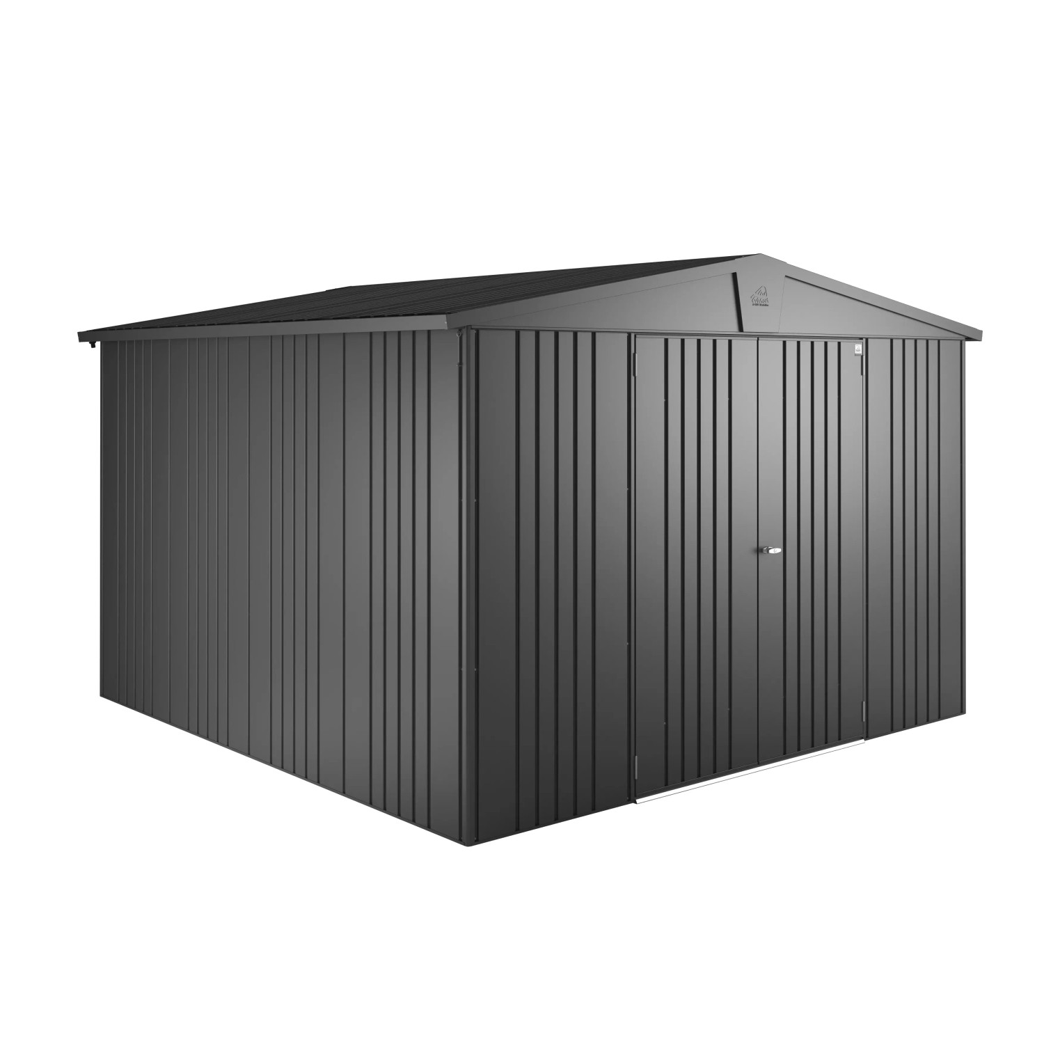 Biohort Metall-Gerätehaus Europa, dunkelgrau-metallic, 8,9 m².