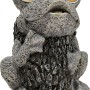 Solar Frosch in Natursteinoptik, 17x14x21cm, mit leuchtenden Augen als Deko für den Garten.