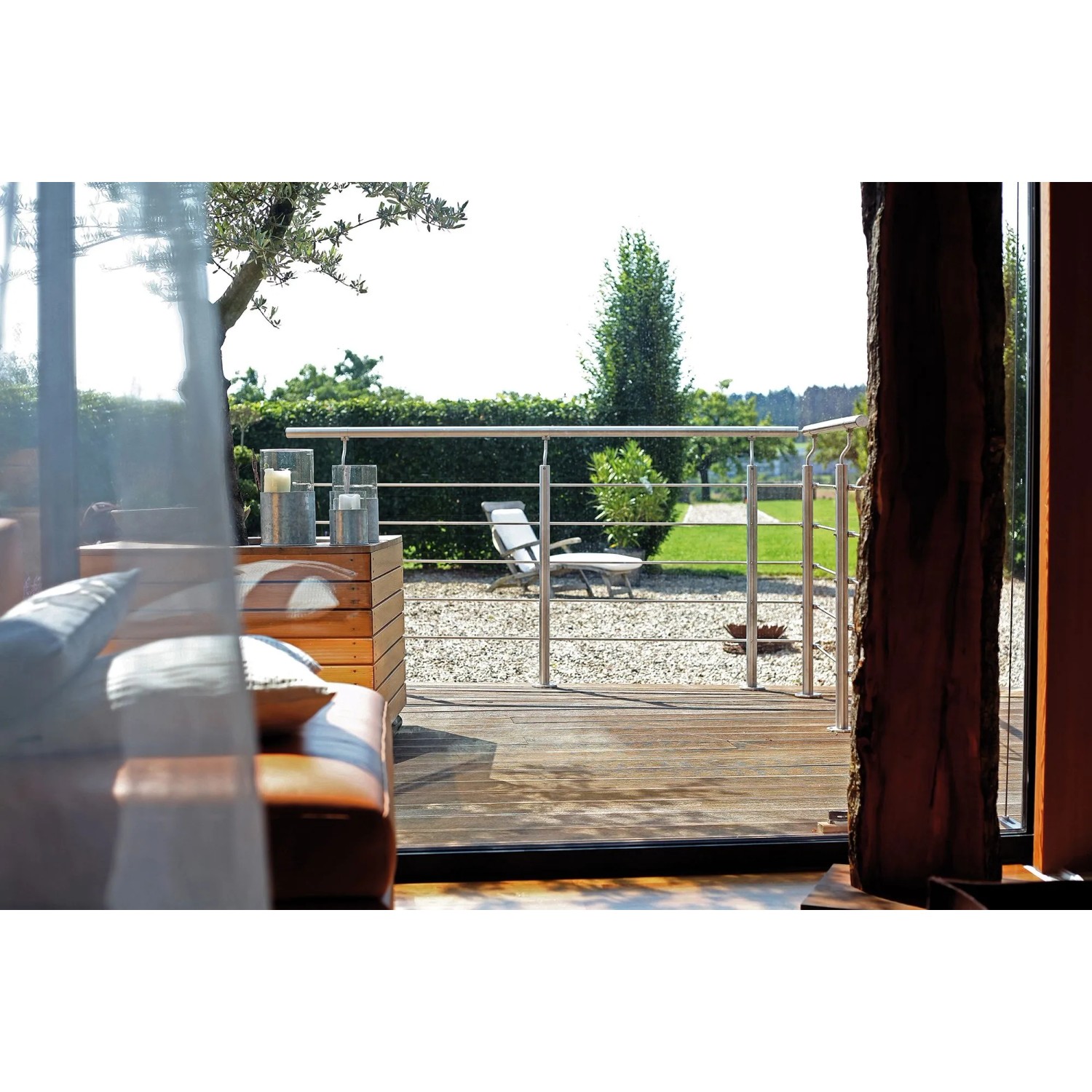 Dieda Geländer-Set L-Form Edelstahl V2A Montage Von Oben 19 m Silber_3