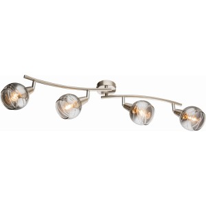 LED-Spot ROMAN, Nickel matt, mit 4 Leuchten und rauchklaren Gläsern.