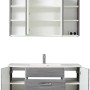 Pelipal Badmöbel-Set Zoey Graphit, 112 cm, 3-teilig mit Waschbecken, Unterschrank und Spiegelschrank.