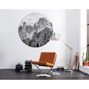 Selbstklebende Komar Vliesfototapete Dot Torres mit Bergmotiv, Durchmesser 125 cm.