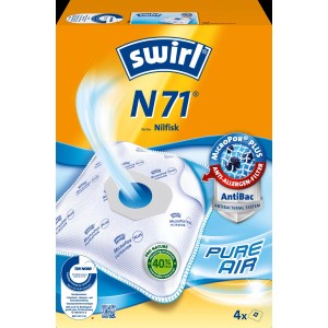 Swirl Staubsaugerbeutel N 71 MicroPor® Plus, 4er-Pack für Nilfisk Staubsauger.