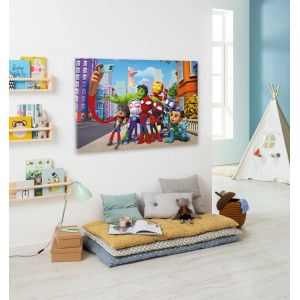 Komar Keilrahmen Spiderman Selfie, 60x90 cm, Wandbild mit Superhelden-Motiv für Kinderzimmer.