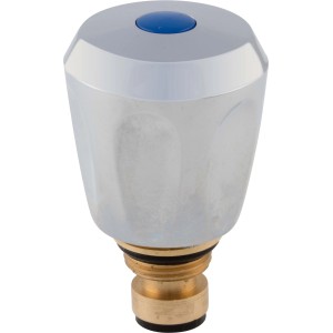 ABS-Oberteil für Heißwassergeräte, 16,7 mm (G 3/8), Ersatzgriff mit blauem Knopf.