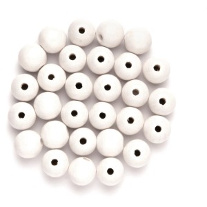 Holzperle Ø 6 mm, 118 Stück Weiß FSC®