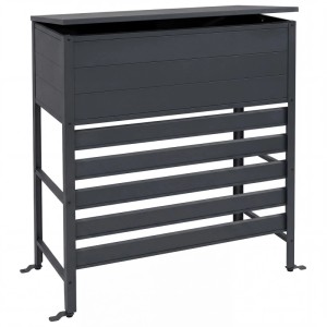 Anthrazitfarbene MCW Aluminium Verkleidung für Klimaanlage/Wärmetauscher mit Stauraum.