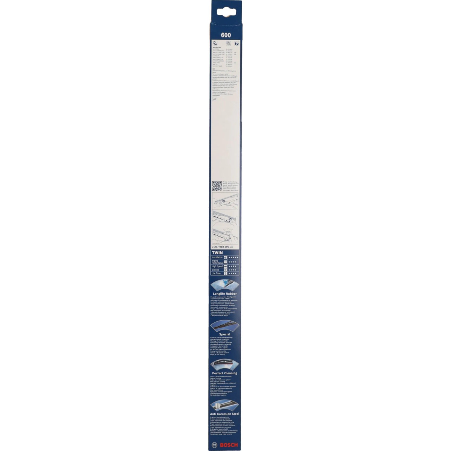 Bosch Scheibenwischer Twin Single 600 im Karton, Autozubehör für klare Sicht.