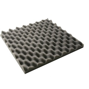 Dunkelgrauer Softpur Noppenschaum Akupur, 500x500x30 mm, zur Schall- und Wärmeisolation.