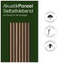 Amadeo Akustikpaneel selbstklebend, Eiche Vintage mit dunklem Filz. Schallabsorbierendes Wandpaneel mit EasyCut.