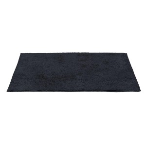 Schwarze Wenko Badematte Ono, 50x80 cm, flauschiger Badteppich für das Badezimmer.