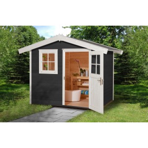 Gartenhaus 123 Gr.2 Satteldach Anthrazit 28 mm