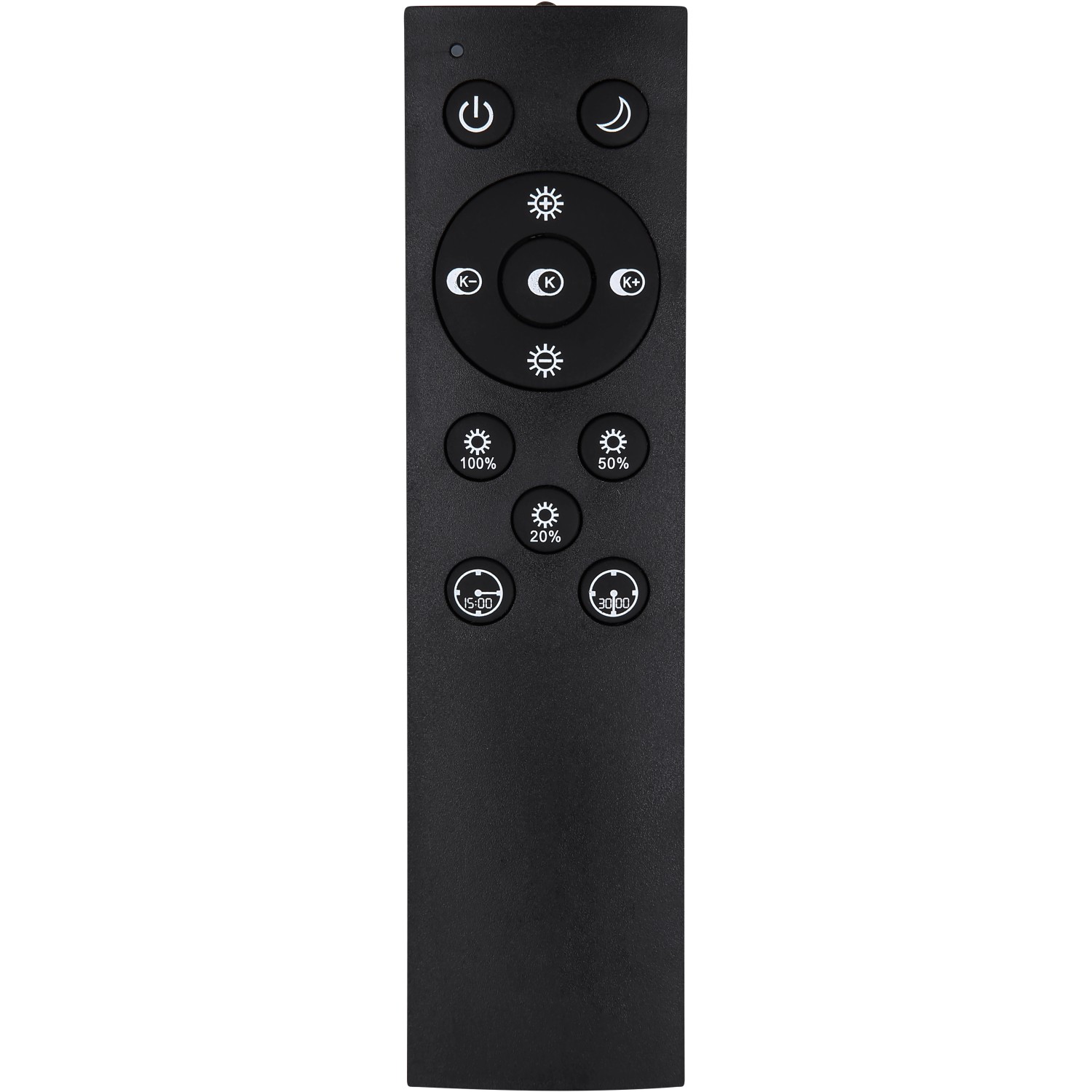 Fernbedienung für Globo LED-Deckenleuchte Tiny, schwarz matt, zur Steuerung von Licht und Timer.