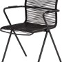 Anthrazitfarbener Acamp Alpha Rope Stapelsessel aus Stahl und Polyester für Garten oder Balkon.