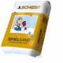 25 kg Sack Spielsand, Gold-Braun, Körnung 0,06-1 mm, mit kindgerechter Illustration.