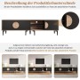 okwish TV Schrank mit Stauraum Fächern Wohnzimmer 180x35x49cm Natur_4