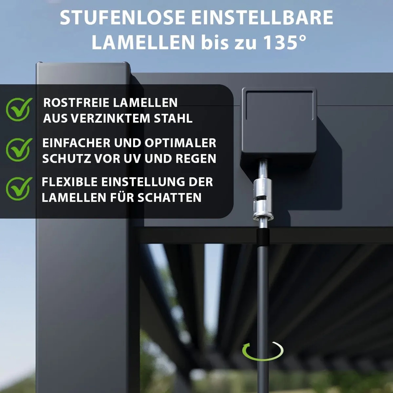 Weide Classic Pergola Aluminium Freistehend 3 X 6 M Anthrazit_5