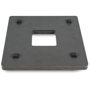 Pflanzwerk® XL Pflanzenroller, 38x38cm, ultraflach, mit Rollen und quadratischer Aussparung.