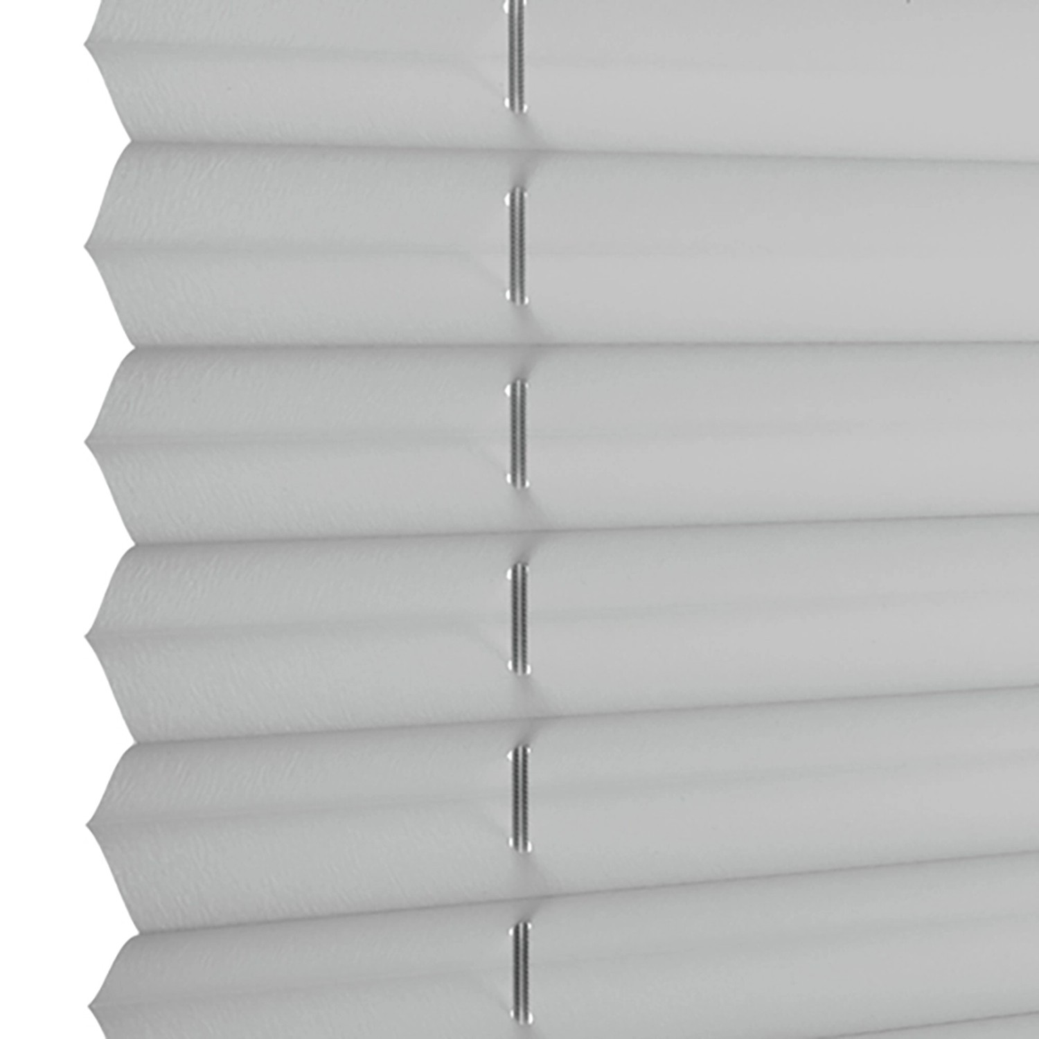 Graues Gardinia Dachfenster-Plissee 47,3x100 cm mit Saugnäpfen, Detailansicht.