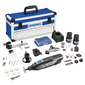 Dremel 8240 Akku-Multitool Set mit Koffer, 65 Zubehörteilen und 5 Aufsätzen.