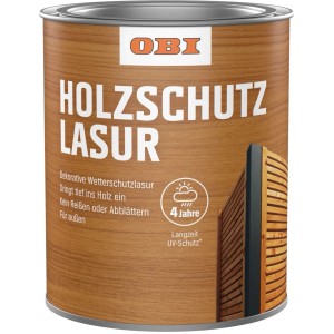 Dose OBI Holzschutz-Lasur Nussbaum Hell 5l für langanhaltenden Wetterschutz.