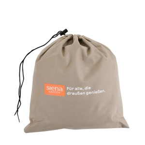 Beige Siena Garden Schutzhülle für Stapelstuhl Plus in Aufbewahrungstasche.