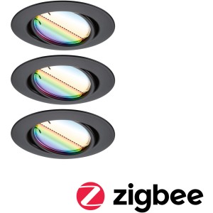 Paulmann Urail LED Einbaustrahler Set, rund, 90mm, RGBW, Zigbee Smart Home