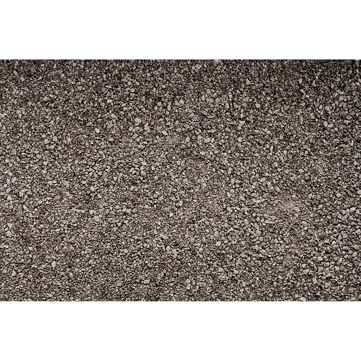 Mausgraue Scherf Wegedecke-Deckschicht (Körnung 0-8 mm) als Zierkies/Ziersplitt.
