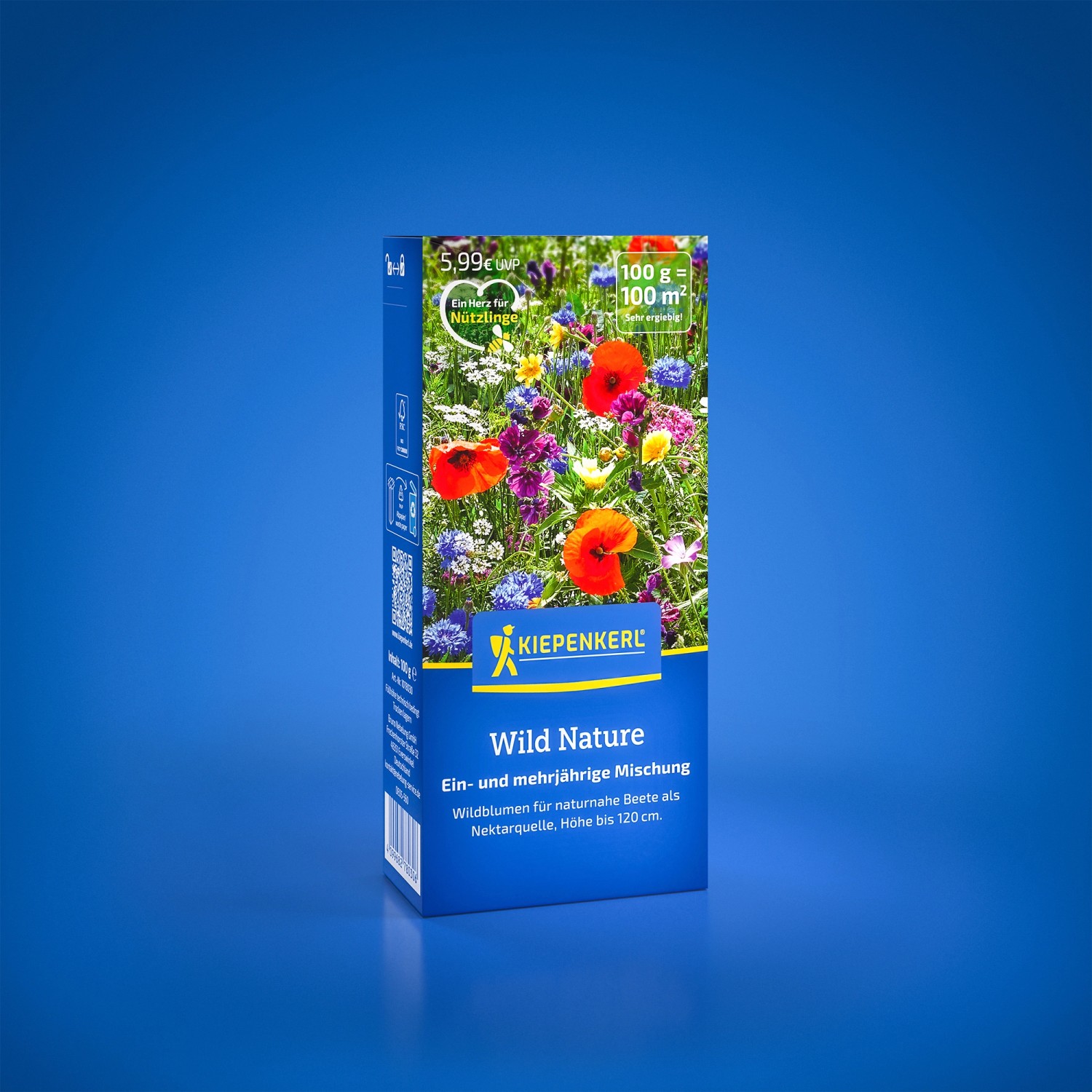 Kiepenkerl Blumenmischung Wild Nature Packung mit bunten Wildblumen für naturnahe Gärten.