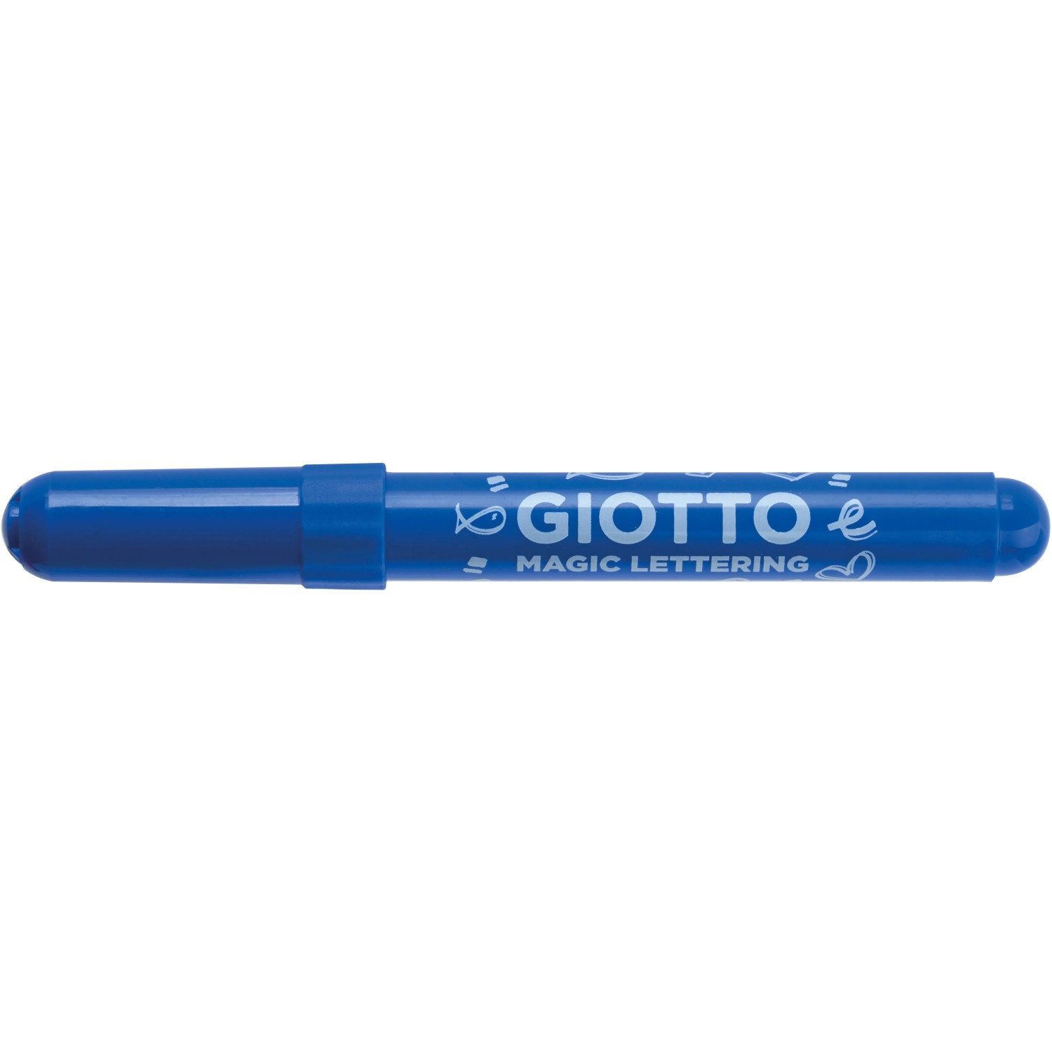 Blauer Giotto Magic Lettering Fasermaler mit speziell geformter Spitze.