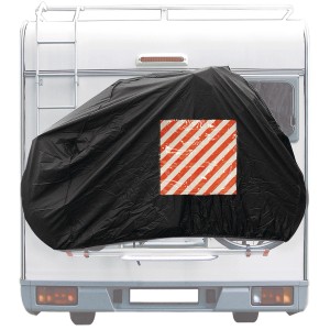 Cartrend Fahrradschutzhülle für Heckmontage, schwarz, mit Warntafel-Sichtfenster. Schutz vor Schmutz und Wetter.