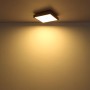 Quadratische LED Deckenleuchte Doro (30 cm) mit Holzrahmen in Eichenoptik.
