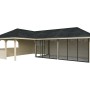 Palmako Pavillon Bianca Set220 mit Schiebetüren, naturbelassen, ideal für Outdoorküche. FSC®-zertifiziert.