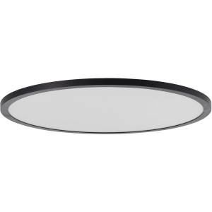 Schwarzes, rundes LED-Deckenpaneel Tuco, 50 cm, für Innenräume.