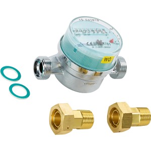 Kaltwasserzähler 110 mm aus Messing mit Zubehör für die Wassermessung.