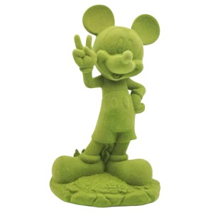 Grüne Disney Garten Statue: 3D Micky Maus Figur, 20 cm, beflockt, für den Garten.