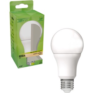 E27 LED-Lampe, klassische A60 Form, 4,9W, 806 Lumen, warmweißes Licht.
