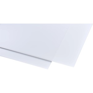 Opal-weiße, glatte Polystyrol-Platte, 2,5 mm stark, 1000x1000 mm, für Kunststoffbedachung.